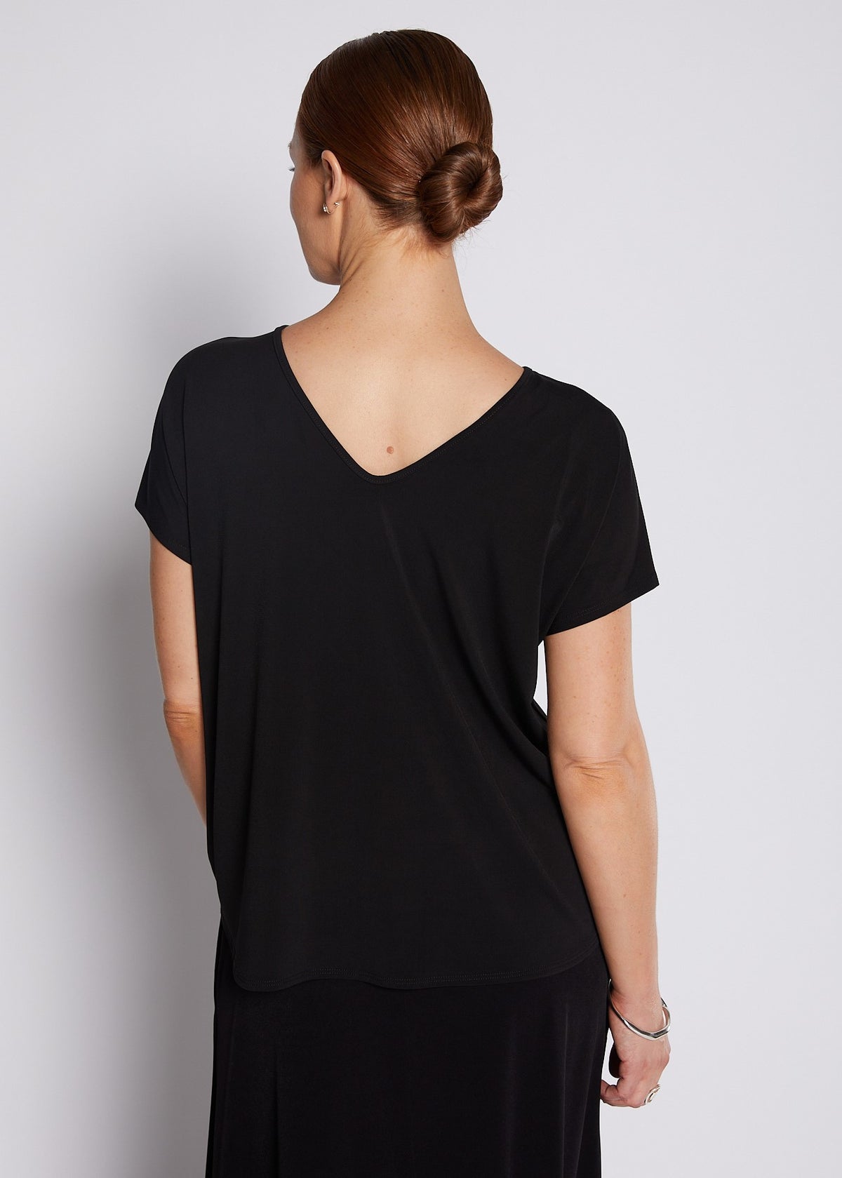 Jersey Reversible Tee Top in Black