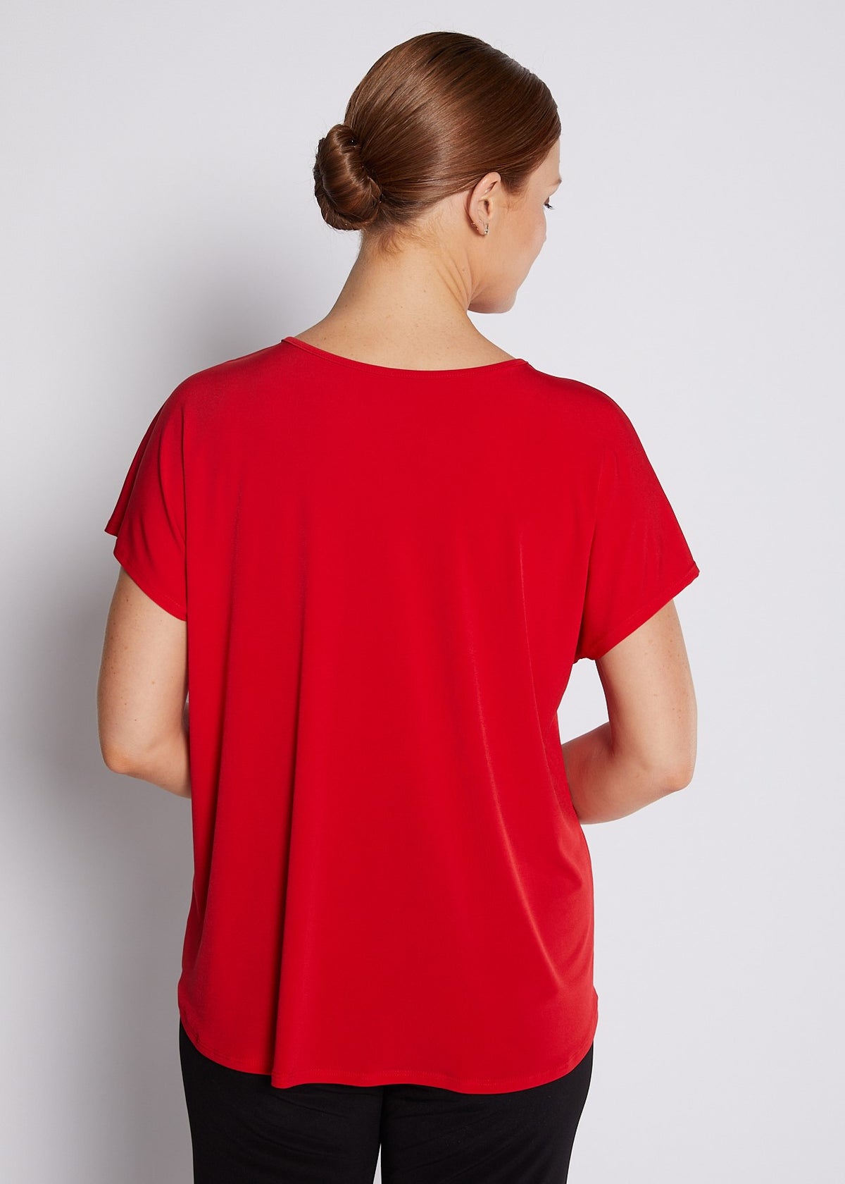 Jersey Reversible Tee Top in Red