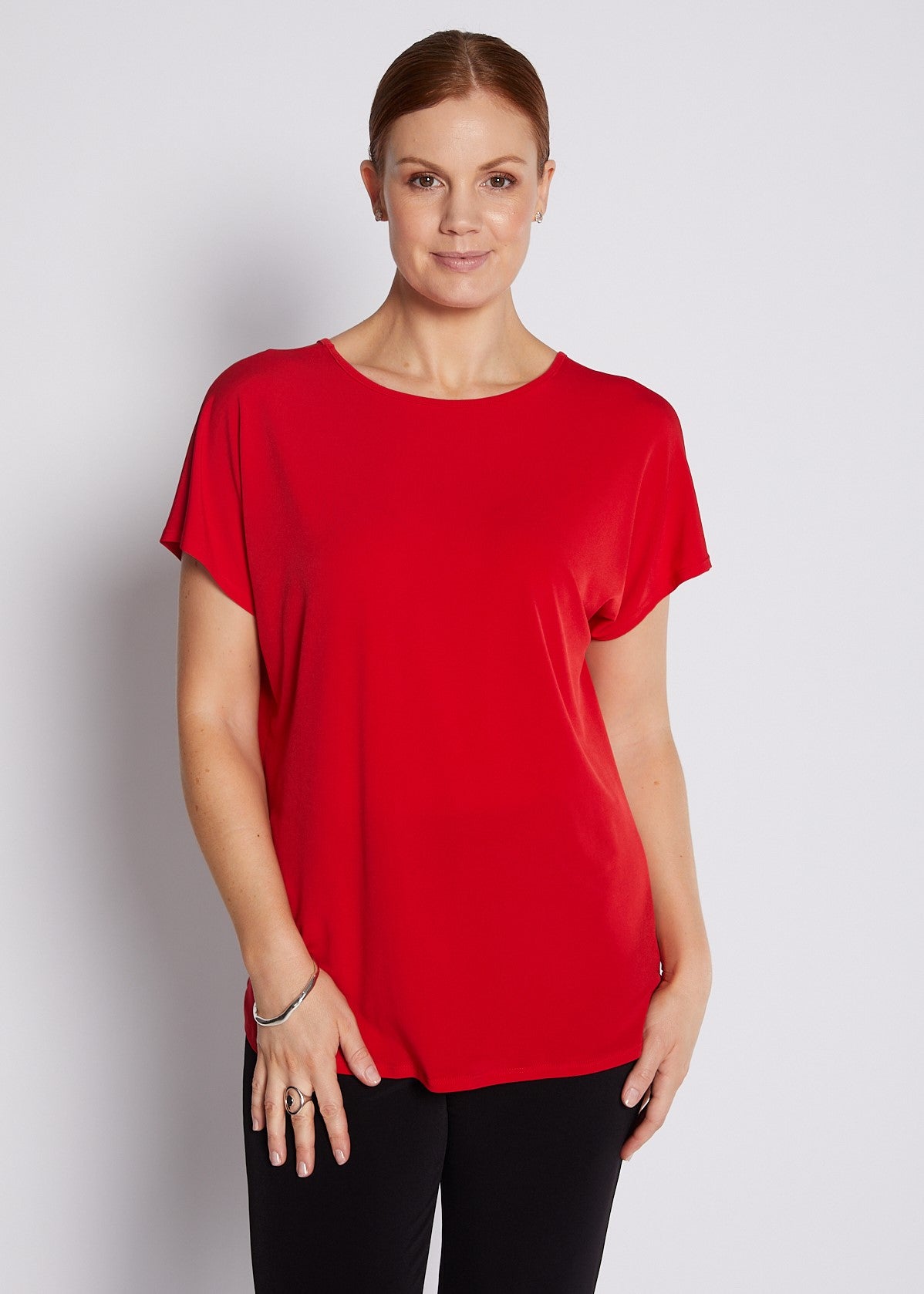 Jersey Reversible Tee Top in Red