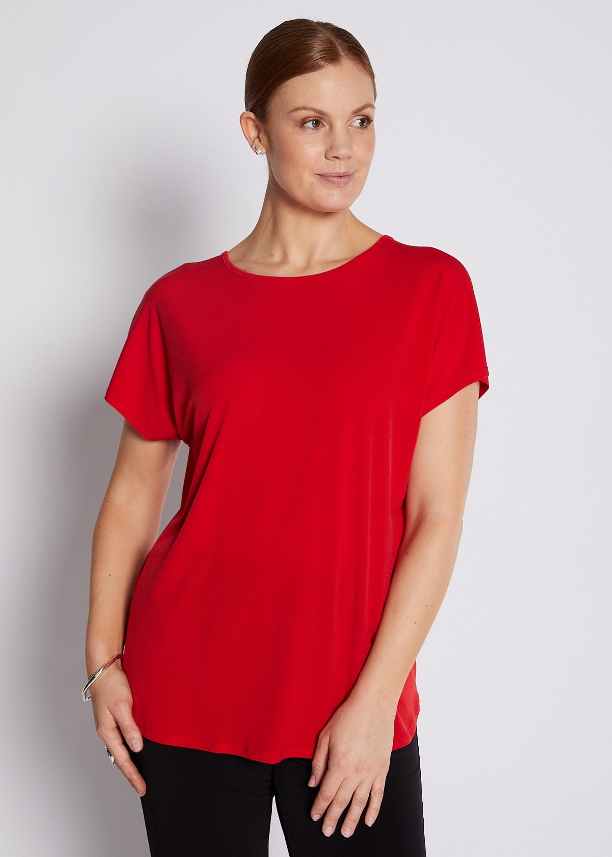 Jersey Reversible Tee Top in Red