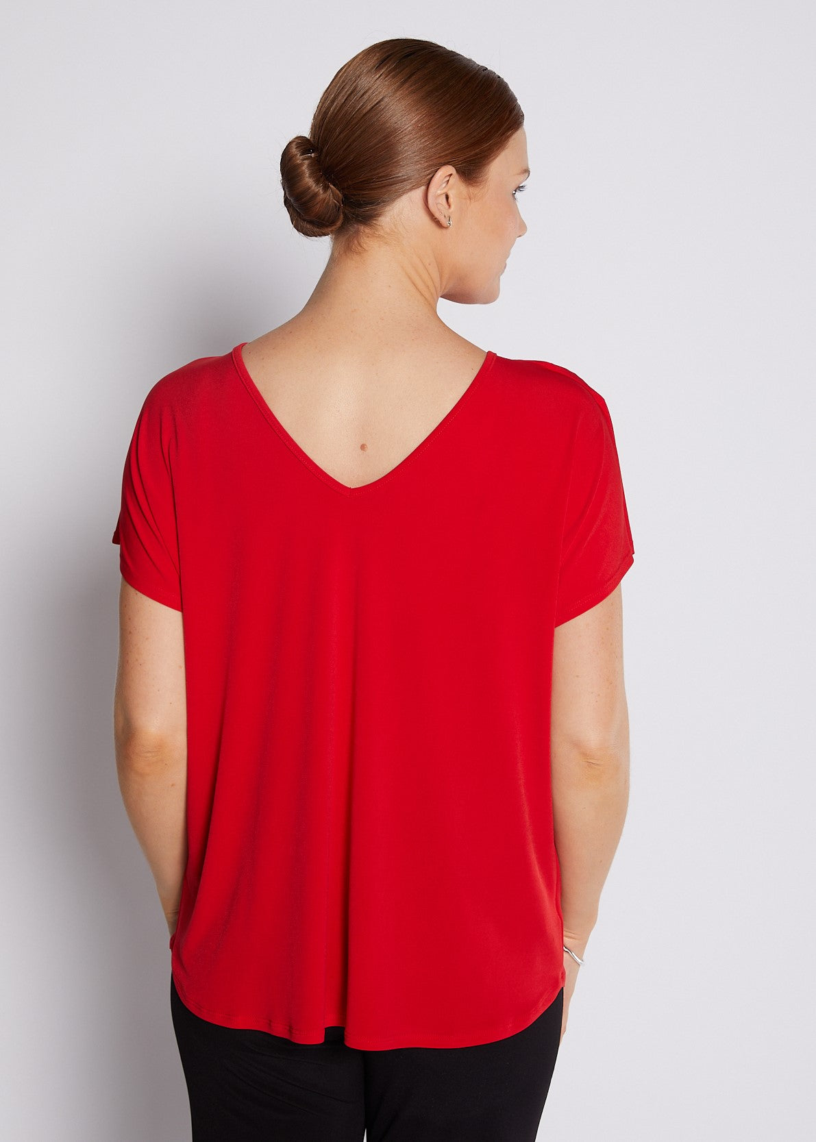 Jersey Reversible Tee Top in Red