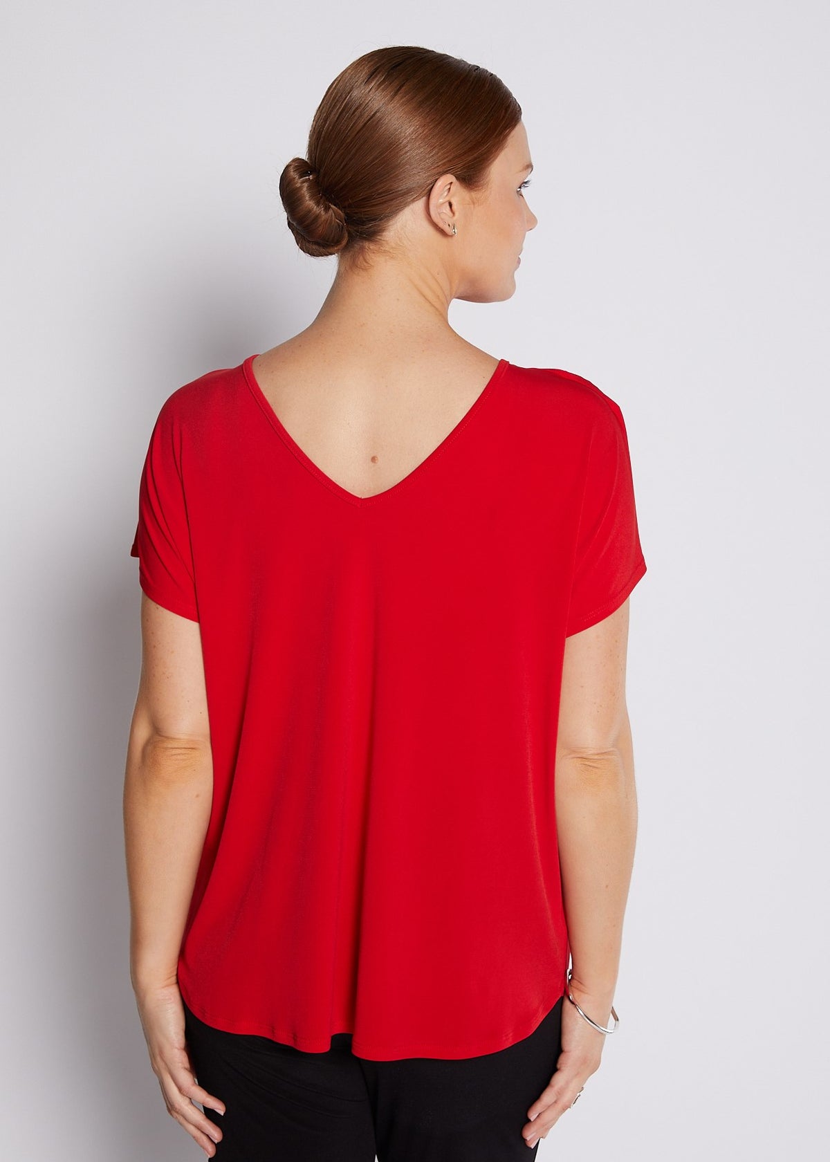 Jersey Reversible Tee Top in Red