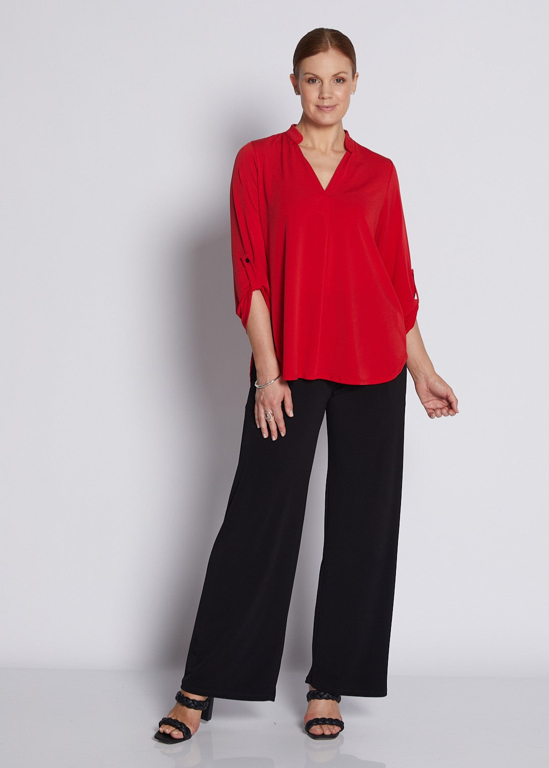 Kafton Foundation slinky jersey tunic in red