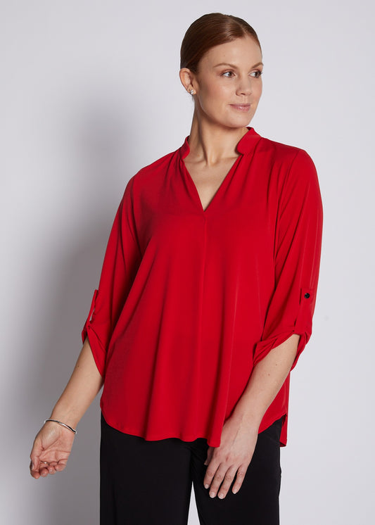 Kafton Foundation slinky jersey tunic in red