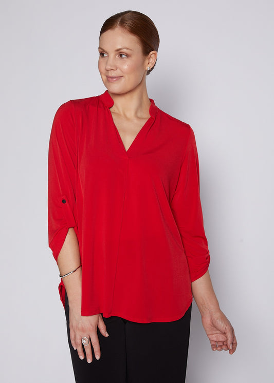 Kafton Foundation slinky jersey tunic in red
