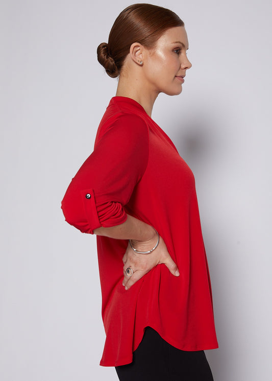 Kafton Foundation slinky jersey tunic in red