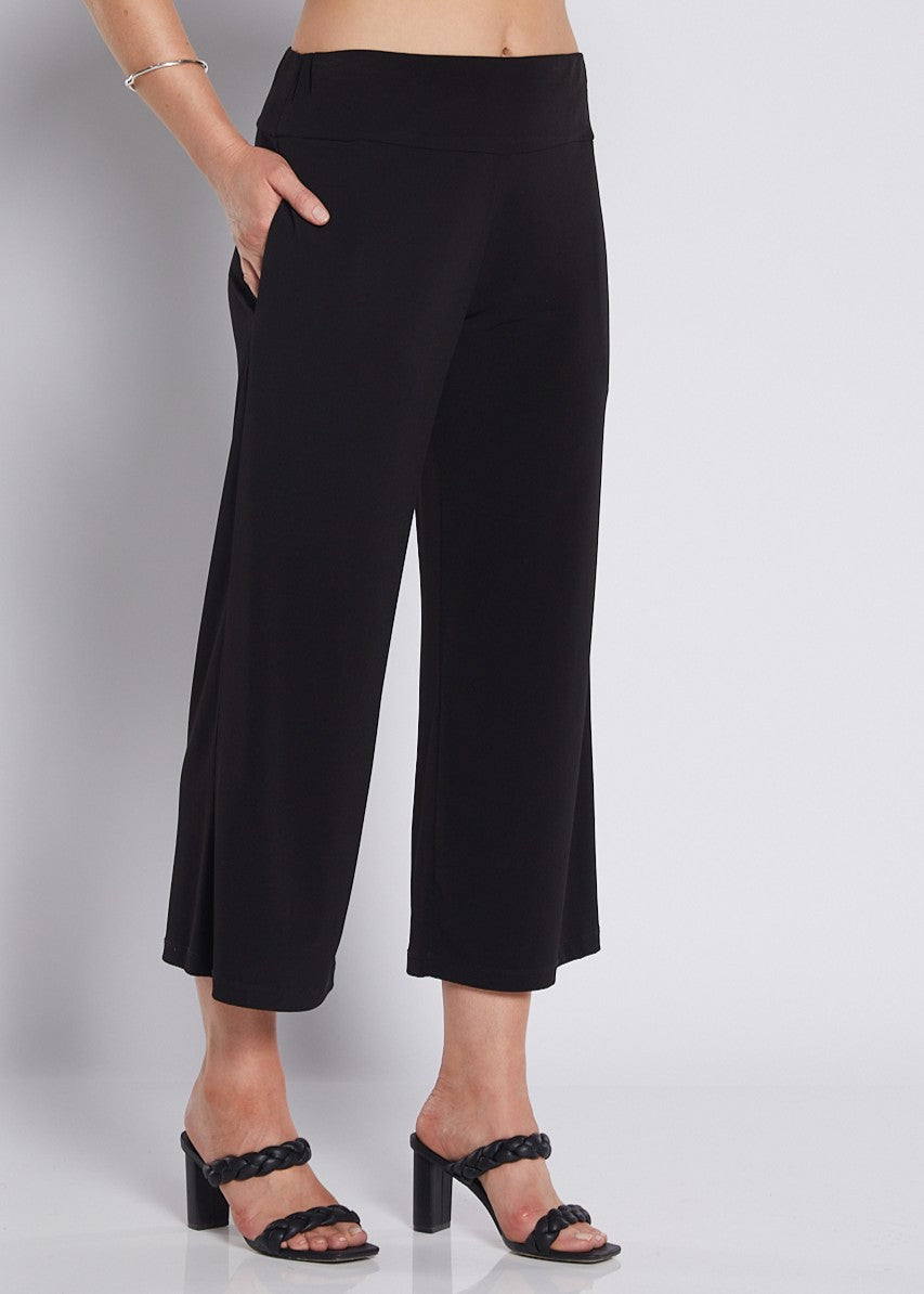 Jersey Culottes with Pockets in Black