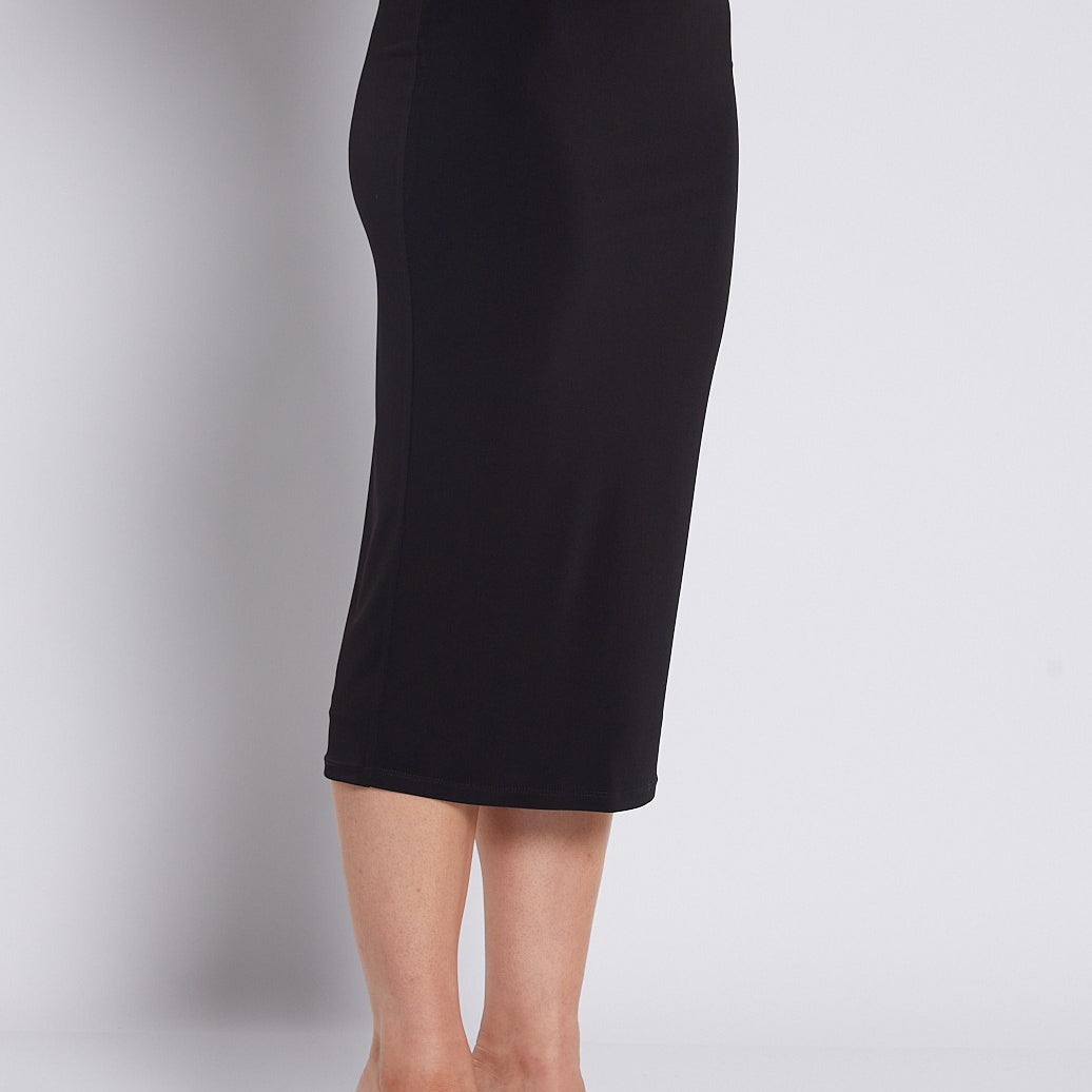 Jersey Midi Tube Skirt in Black