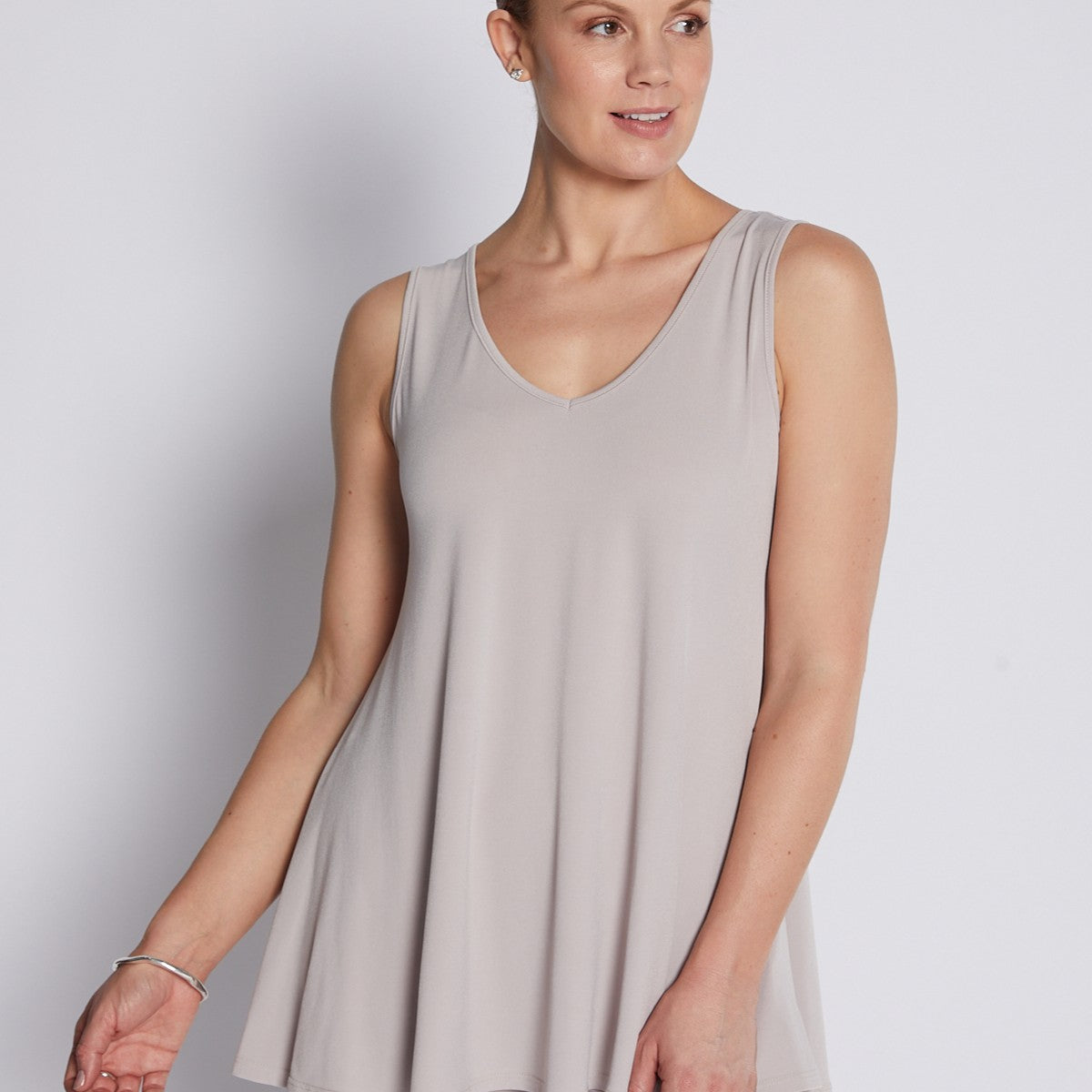 Jersey Reversible Swing Tank in Neutral Champagne