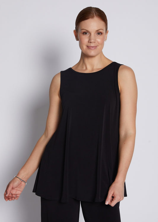 Sun Foundation slinky jersey reversible swing tank in black
