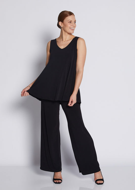 Paltrow Foundation slinky jersey wide leg pant in black