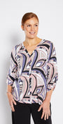 Philosophy Australia Fisher jersey blouse in Porter print, made in Australia