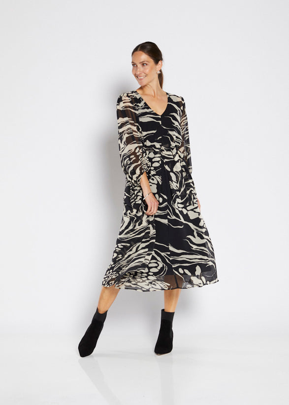 Philosophy Australia Francesca Chiffon Dress in Folklore print, made in Australia