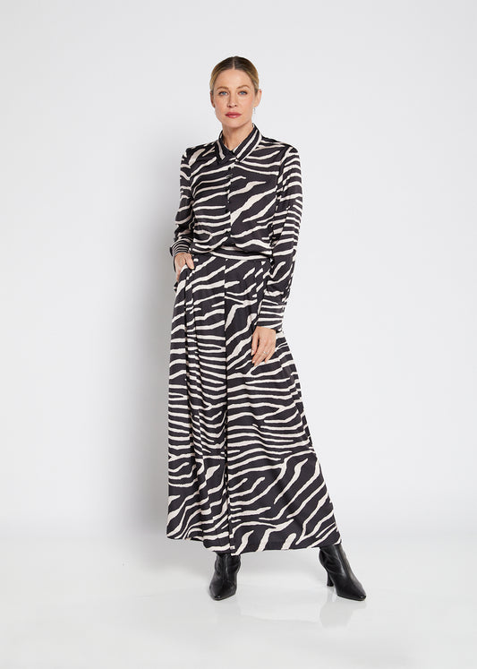 Philosophy Australia Francine Satin Pants in Ruby Zebra Print, made in Australia