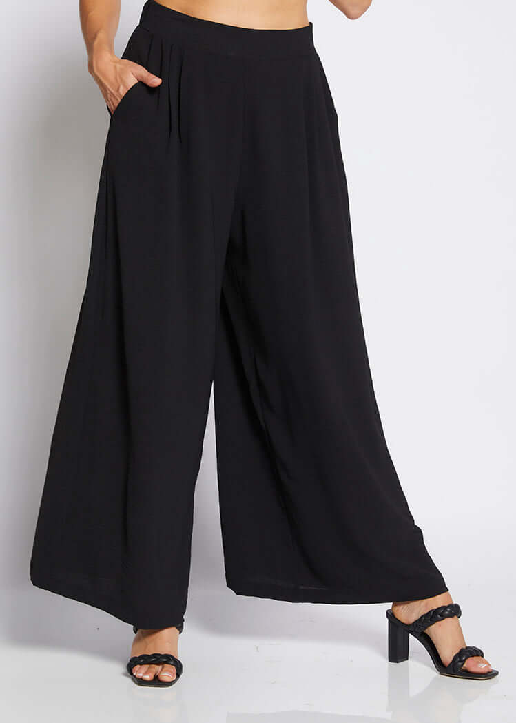 Philosophy Australia Franco ultra-wide  Women's pants in black, made in Australia