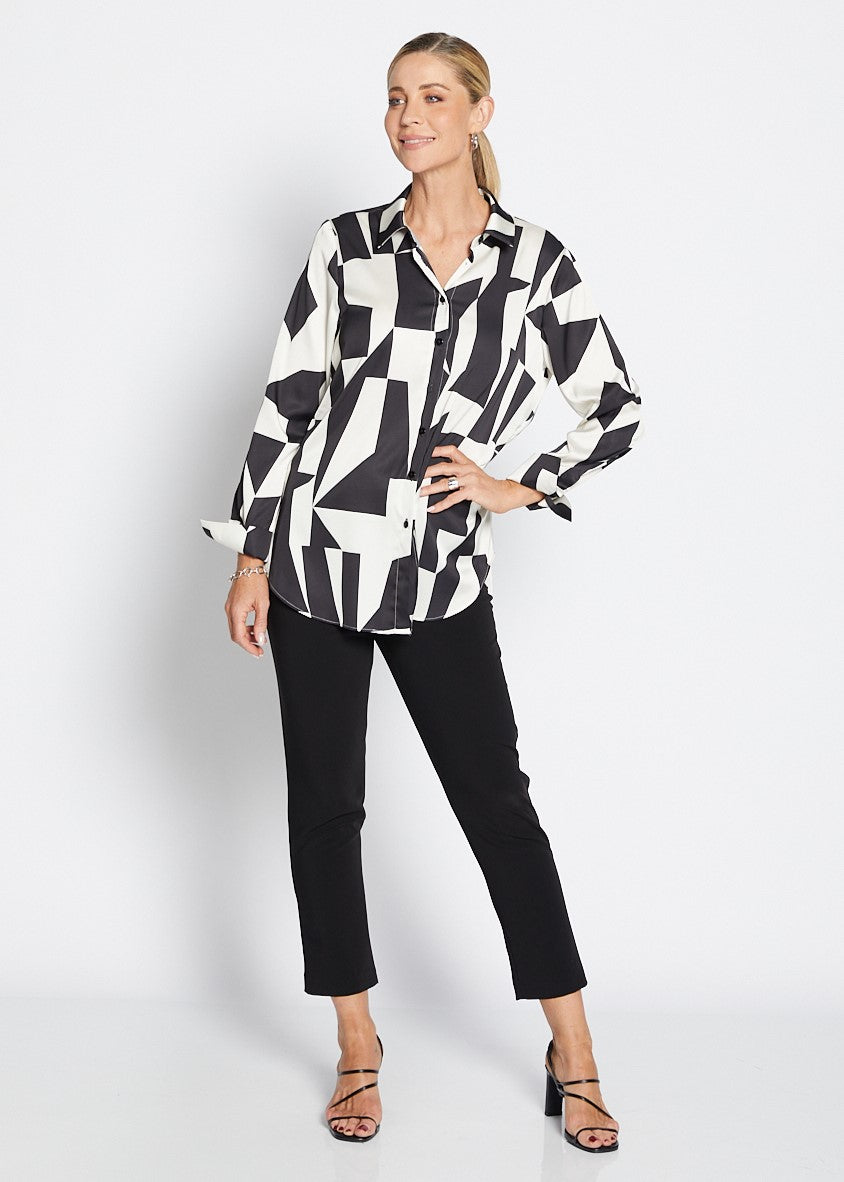 Hill Ruby satin shirt in Glass