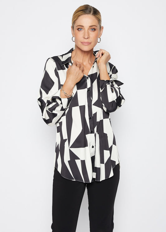 Hill Ruby satin shirt in Glass