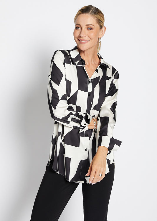 Hill Ruby satin shirt in Glass