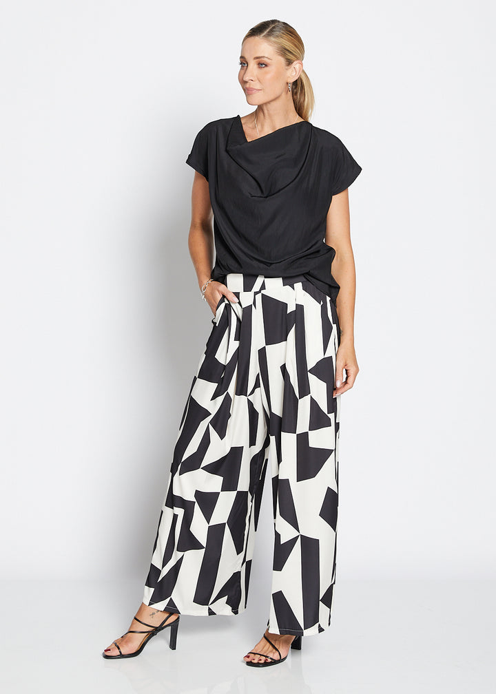 Philosophy Australia Zack Ruby satin wide leg pants in Glass, made in Australia