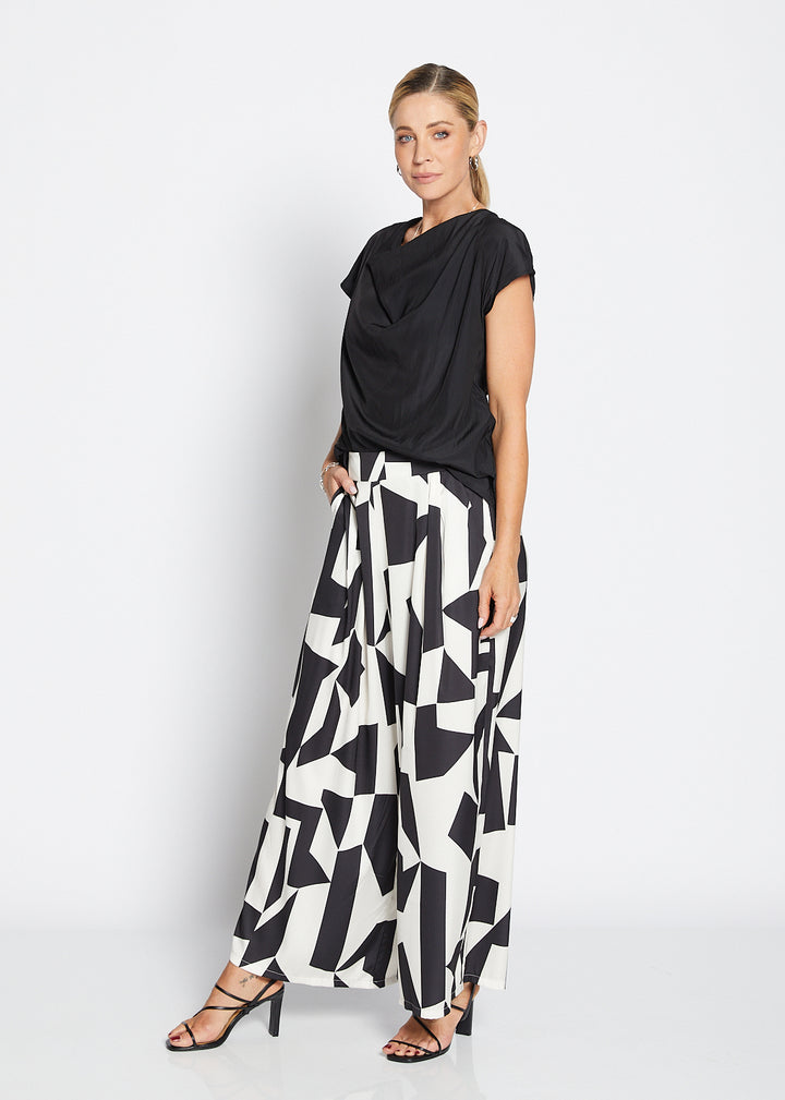 Philosophy Australia Zack Ruby satin wide leg pants in Glass, made in Australia