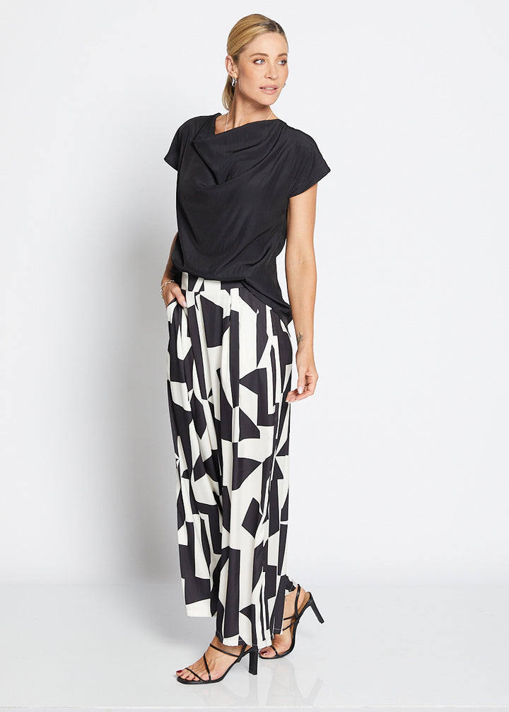 Philosophy Australia Zack Ruby satin wide leg pants in Glass, made in Australia