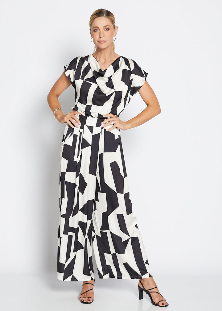 Philosophy Australia Zack Ruby satin wide leg pants in Glass, made in Australia