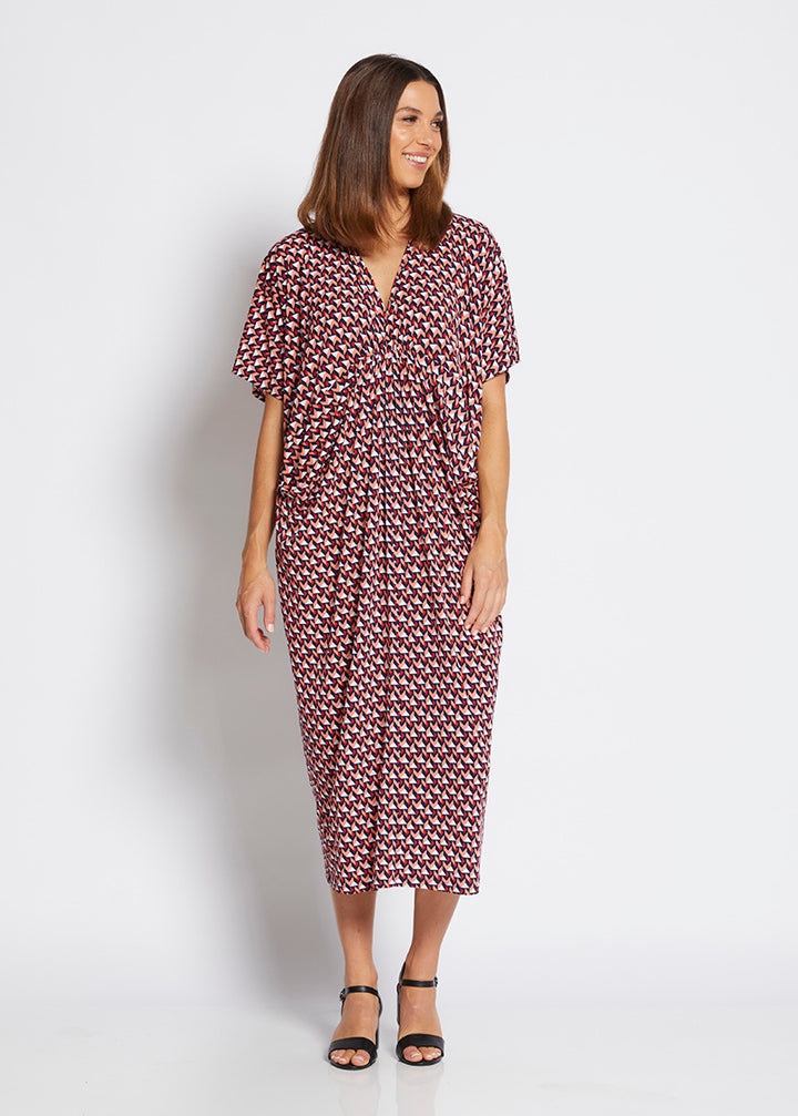 Jagger printed slinky jersey gathered maxi dress in Graphic