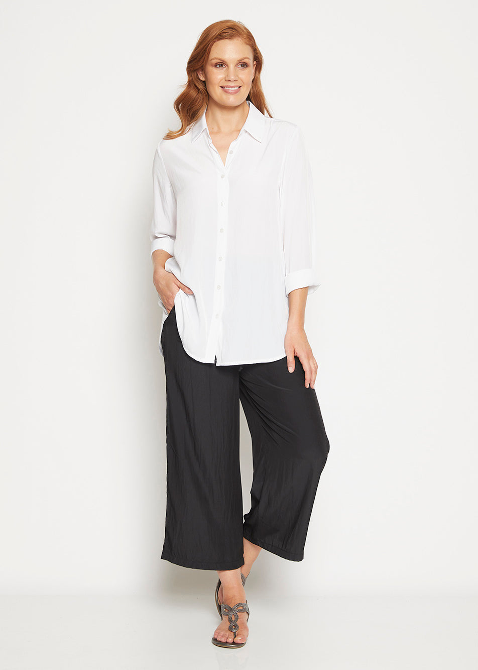 Philosophy Australia Barbe Lustre drawstring pant - black, made in Australia