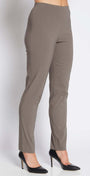 Gem Miracle Bengaline women's full-length straight-cut pants in bark neutral.
