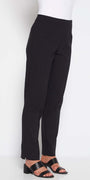 Gem Miracle Bengaline women's full-length straight-cut pants in black.