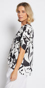 Philosophy Australia Jessica Linen Top in Black Jungle Print