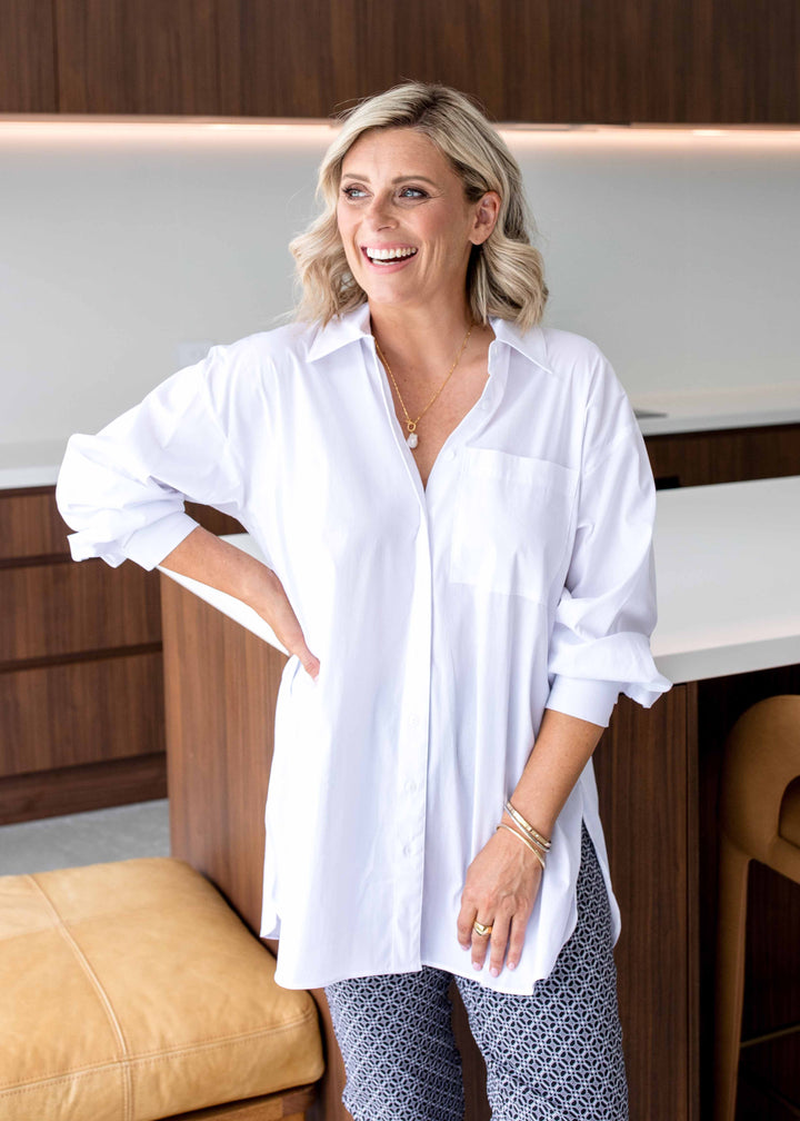 Philosophy Australia Jojo City Shirt in White, made in Australia