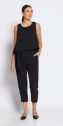 Philosophy Australia Women's Kenzie Resort Tapered-Leg Black Pants with Belt - Made in Australia