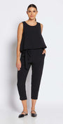 Philosophy Australia Women's Kenzie Resort Tapered-Leg Black Pants with Belt - Made in Australia