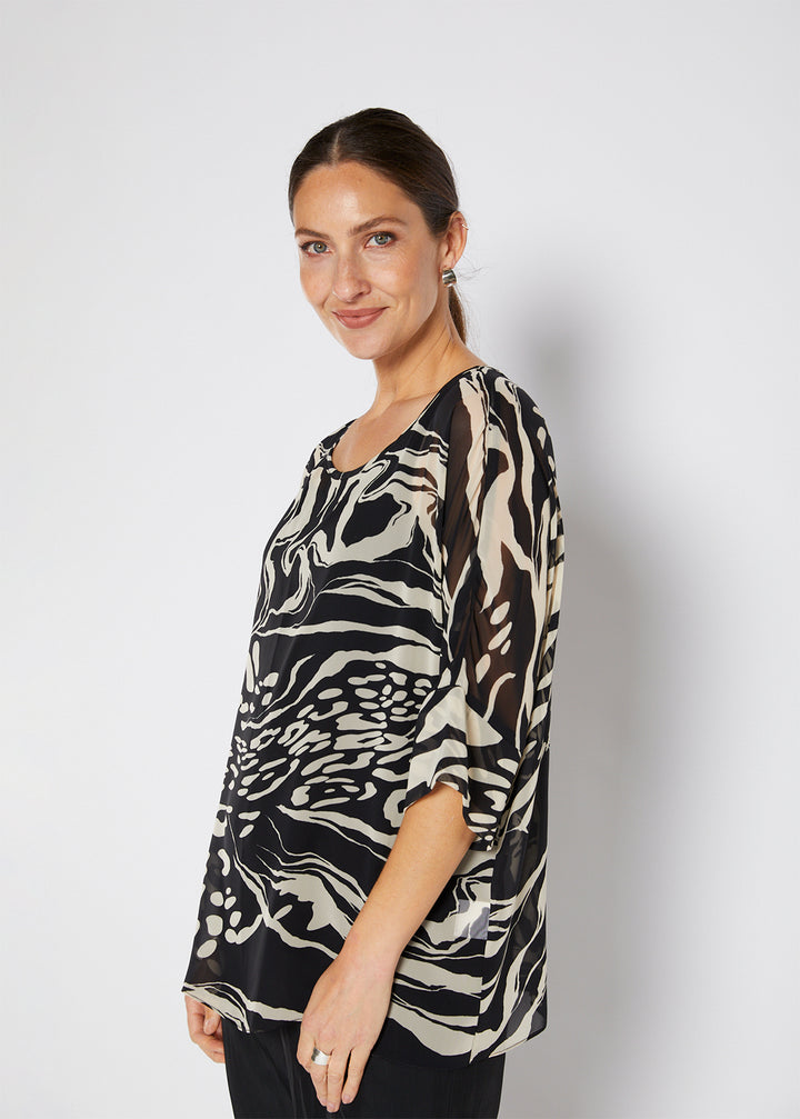 Philosophy Australia Kirsty Chiffon Tunic in Folklore, made in Australia
