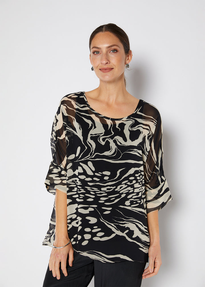 Philosophy Australia Kirsty Chiffon Tunic in Folklore, made in Australia
