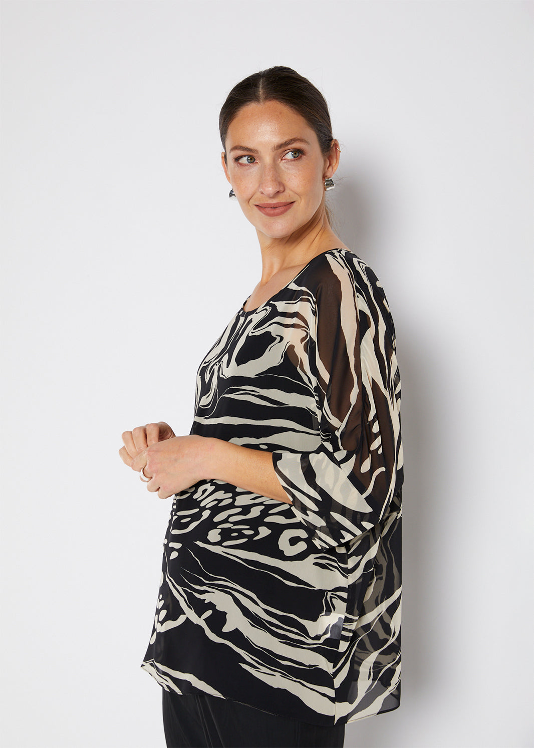 Philosophy Australia Kirsty Chiffon Tunic in Folklore, made in Australia