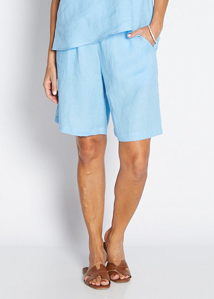 Arconia Havana luxe linen short in blue