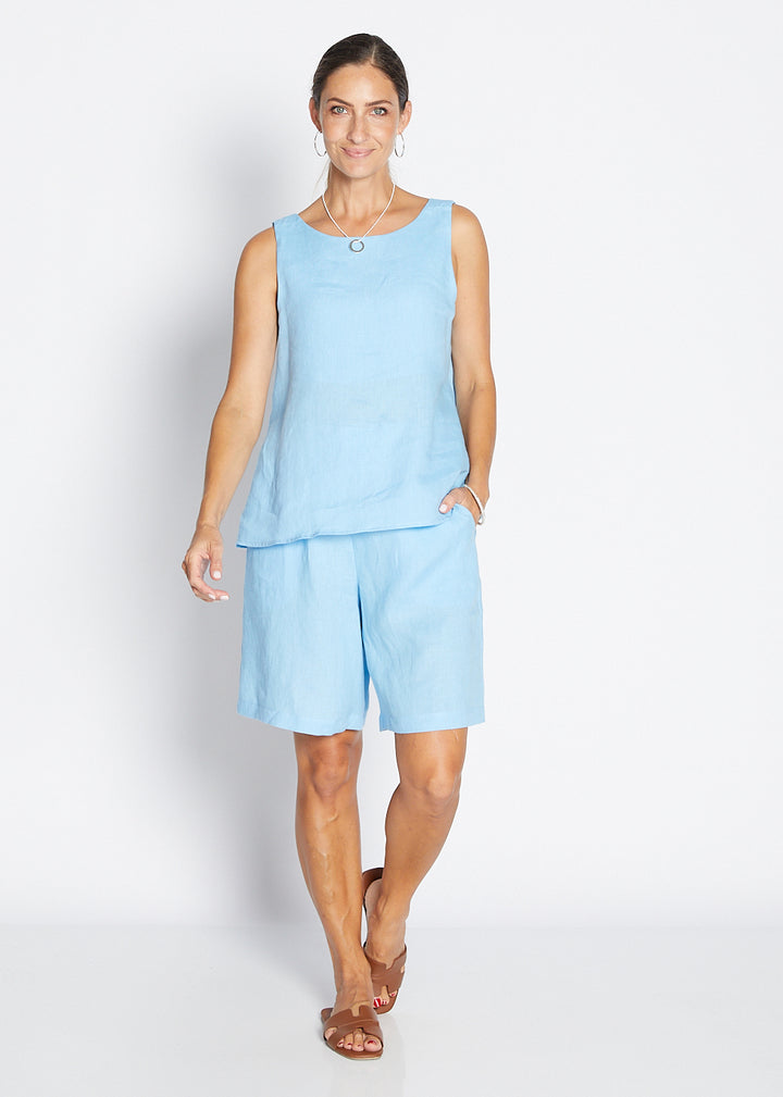 Arconia Havana luxe linen short in blue