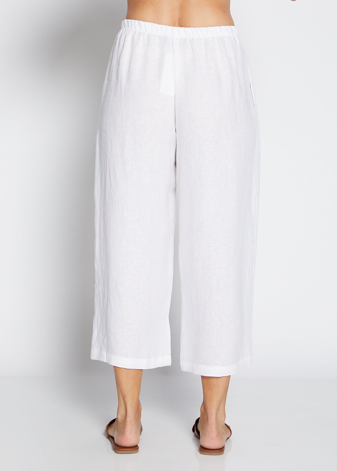Zeze Havana luxe linen crop pant in white