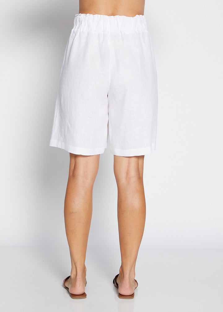Arconia Havana luxe linen short in white