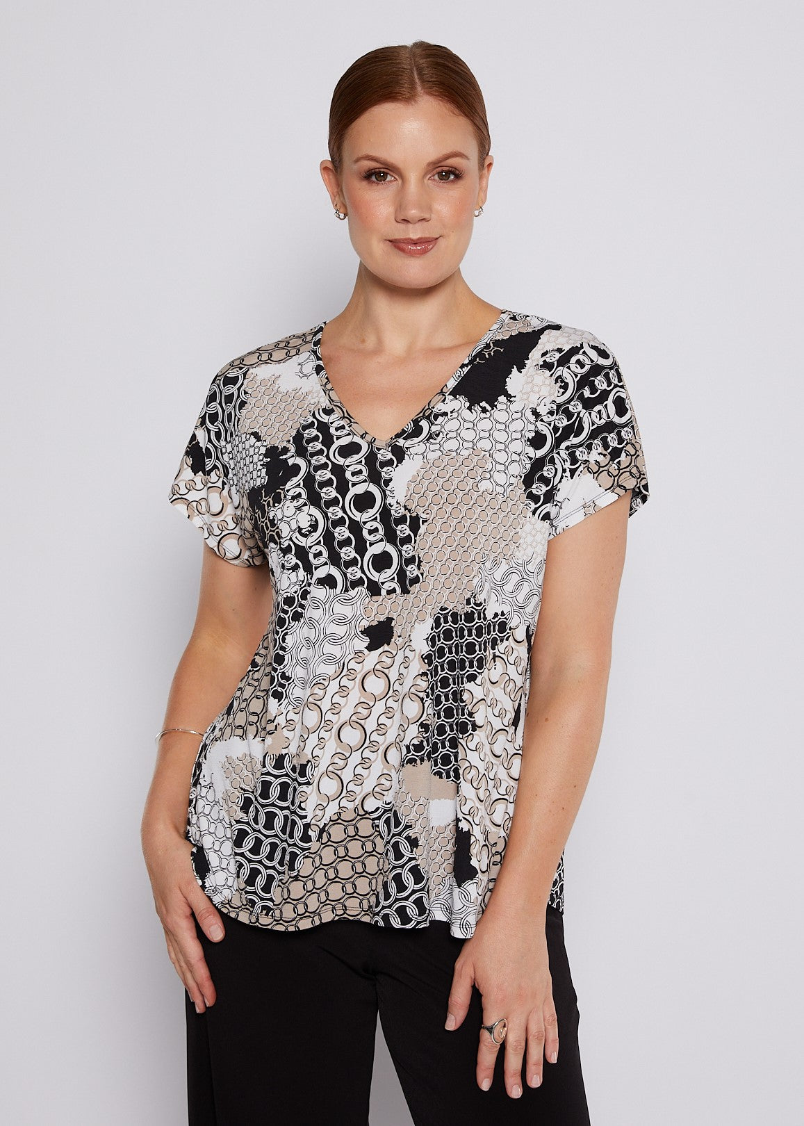 Jersey Reversible Tee Top in Lulu print