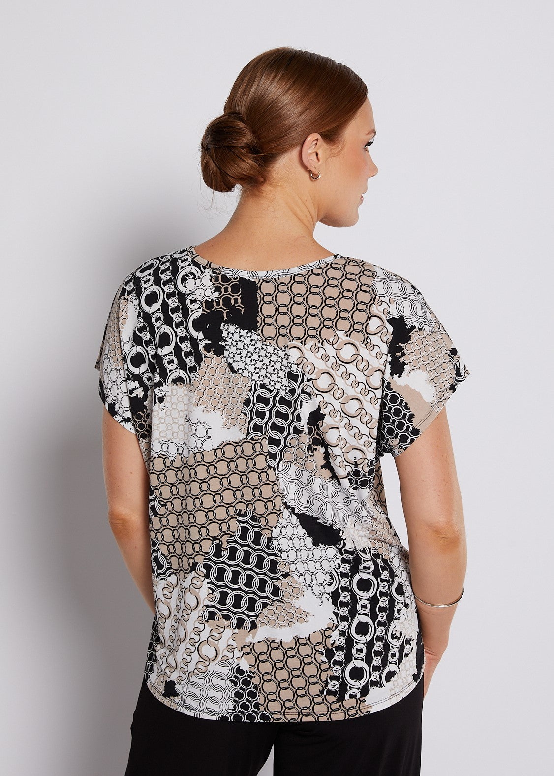Jersey Reversible Tee Top in Lulu print
