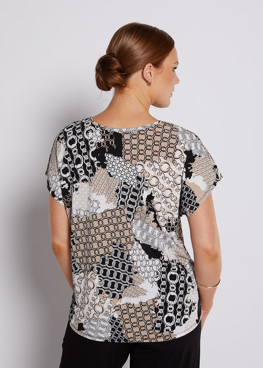 Jersey Reversible Tee Top in Lulu print