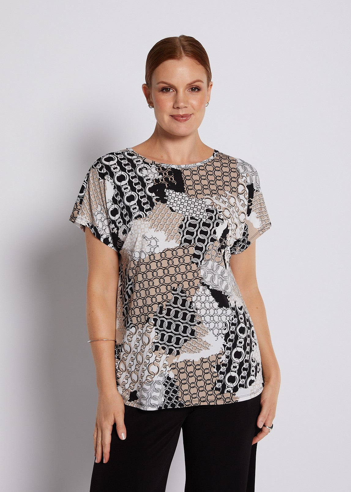 Jersey Reversible Tee Top in Lulu print