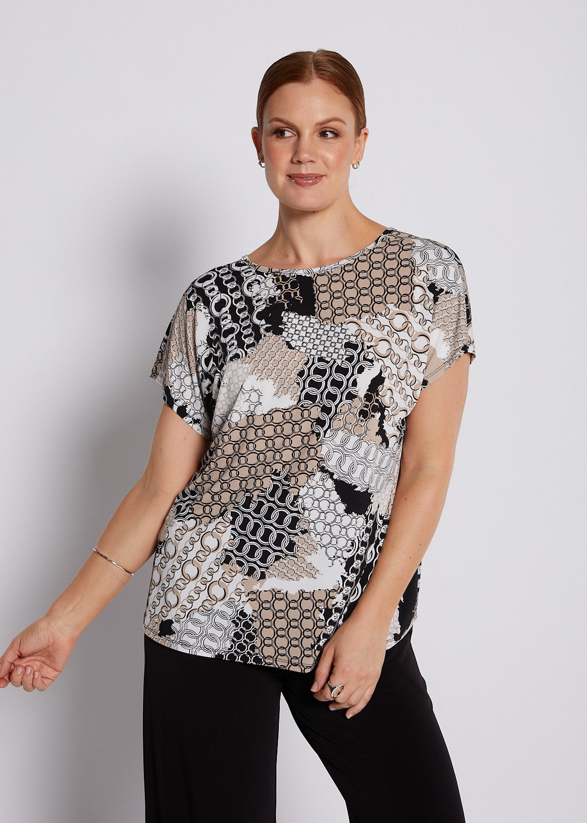 Jersey Reversible Tee Top in Lulu print