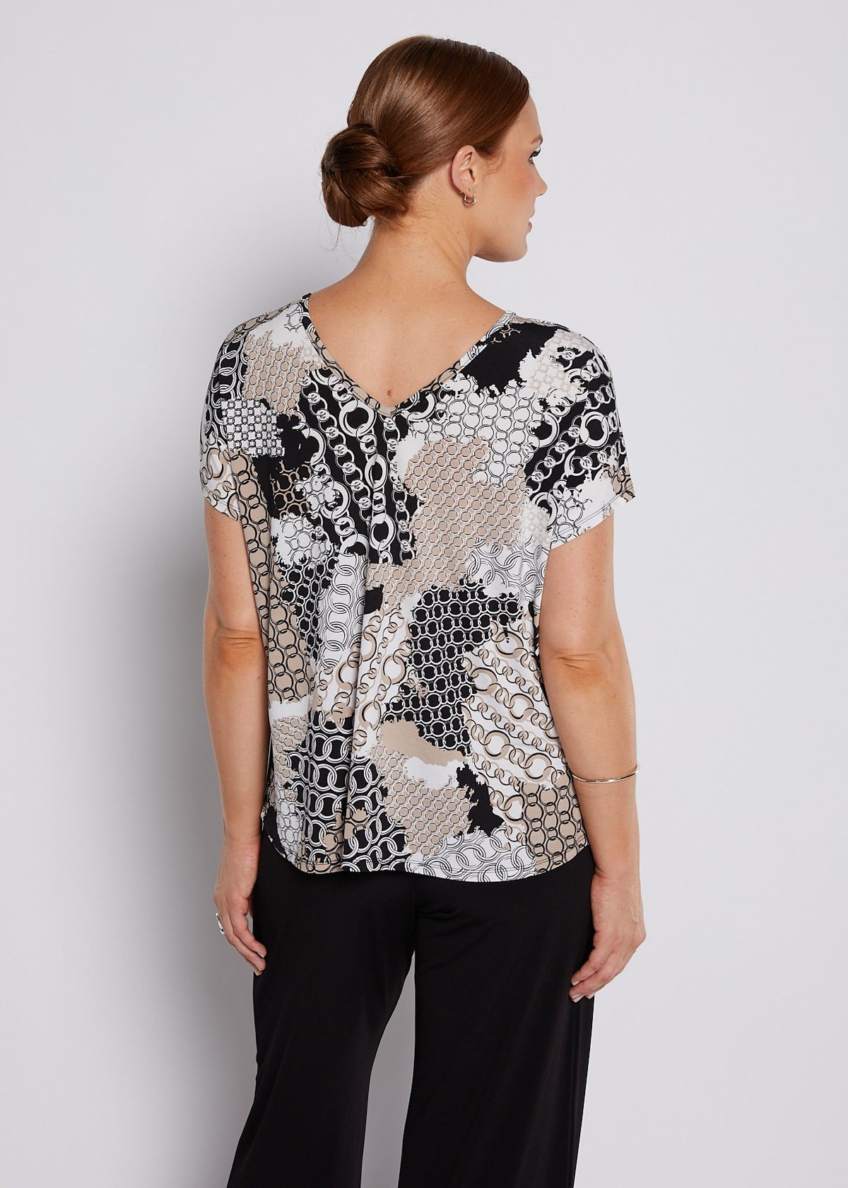 Jersey Reversible Tee Top in Lulu print