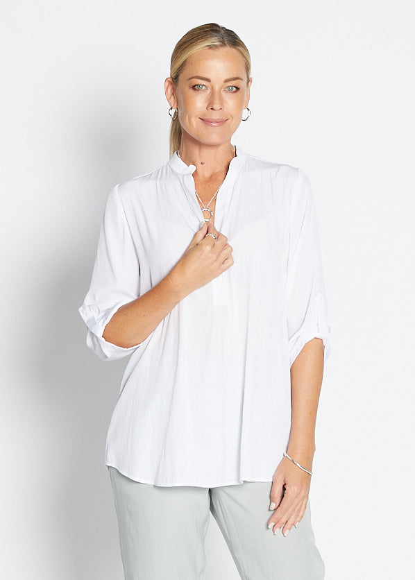 India Lustre technical tunic in white