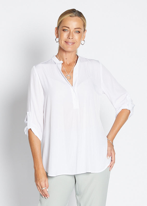 India Lustre technical tunic in white