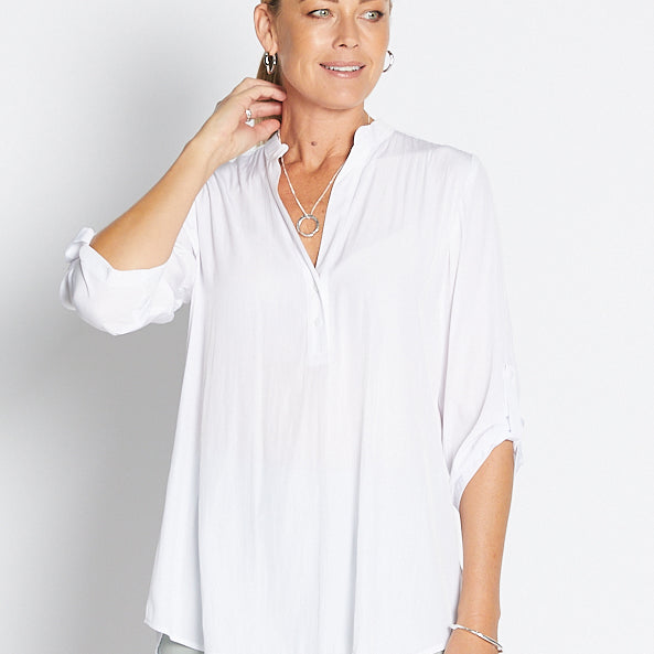 India Lustre technical tunic in white